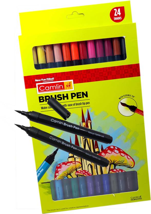 Camlin Brush Pen 24 Shades Price in India - Buy Camlin Brush Pen 24 Shades online at Flipkart.com