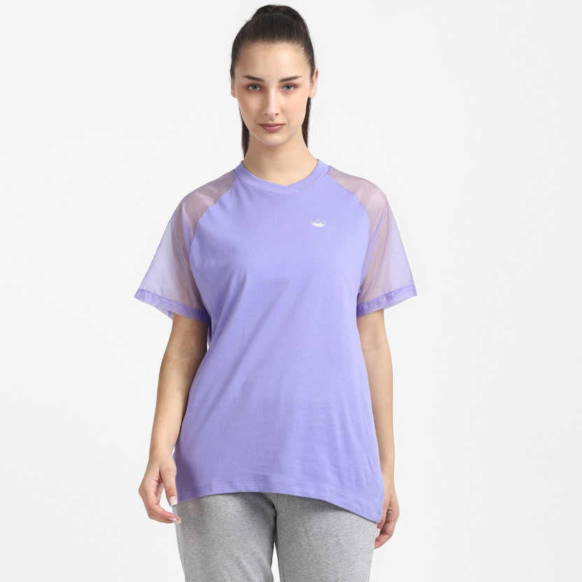 ADIDAS ORIGINALS Printed Women Round Neck Purple T-Shirt - Buy ADIDAS  ORIGINALS Printed Women Round Neck Purple T-Shirt Online at Best Prices in  India | Flipkart.com