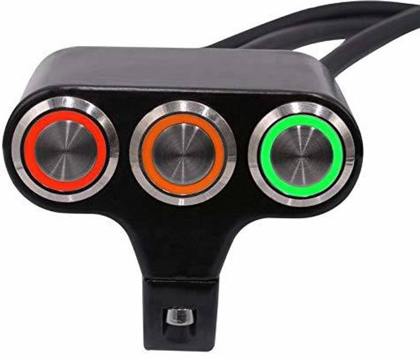 Aluminum Alloy 12V Motorcycle Handlebar Control Switch Dual Button Control Headlight Flasher Speaker Switch 2 Choice