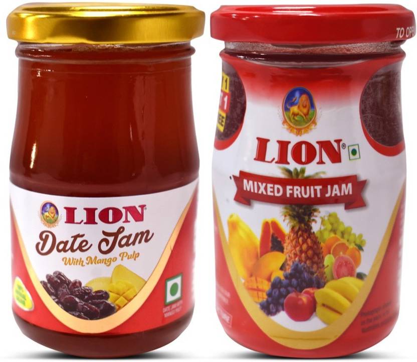 LION Mixed Fruit Jam and Date Jam with Mango Pulp 500 g Price in India