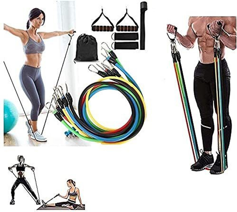 Fitness Scout Resistance Bands 5 PCS Stretching,Therapy,Home Workout Toning Tube Resistance Tube Resistance Tube(Multicolor)