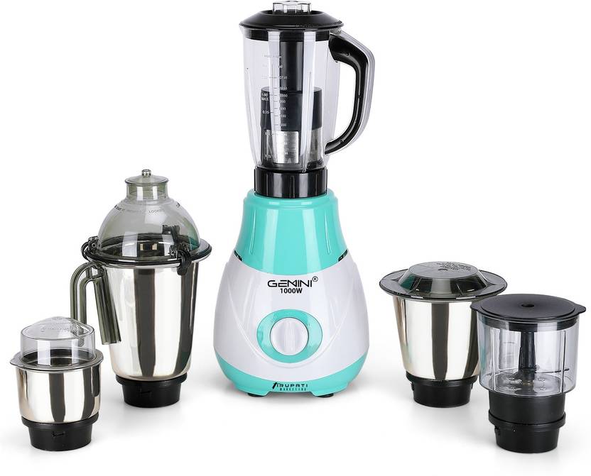Gemini 1000W Mixer Grinder with 3 SStainless Steel Jars, Juicer Jars and Chopper Jars, GREEN