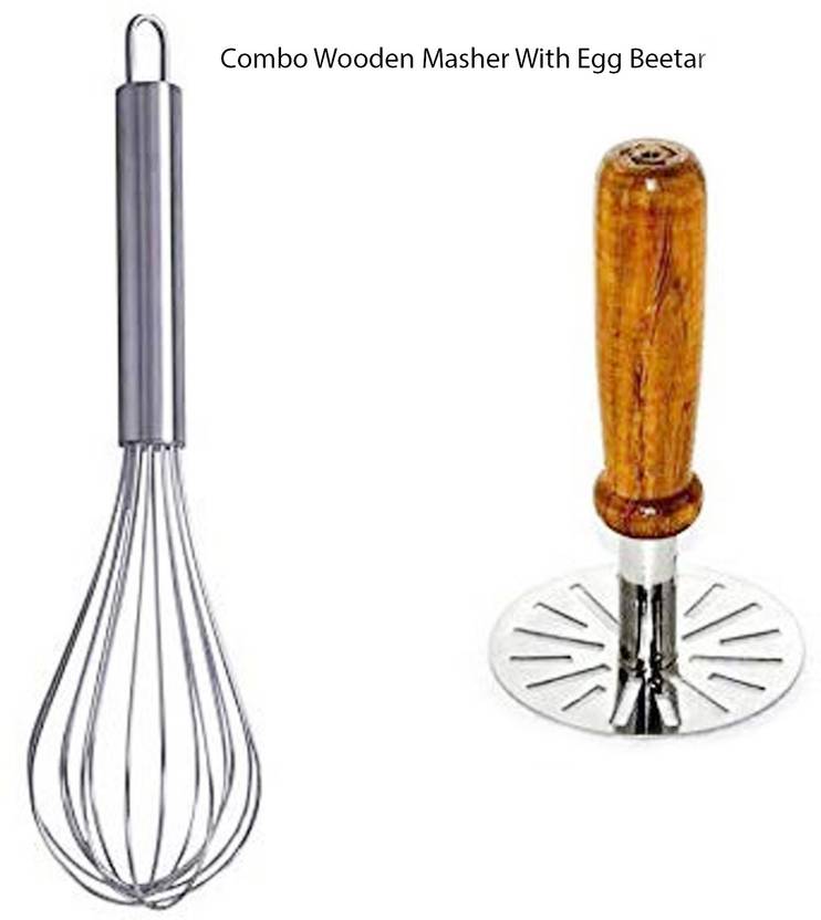 Areebasales Potato Masher With Egg Whisker Steel Masher Price in India