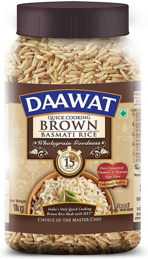 Daawat Brown Basmati , Brown Basmati Rice (Full Grain, Boiled)(1 kg)