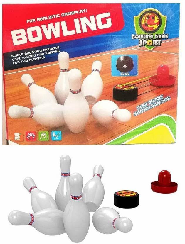 QBIC Table Top Bowling Game Toy with Sliding Ball Indoor & Outdoor