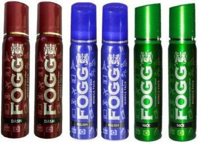 FOGG Dash ,Relish ,Nice Mobile Pack Pocket Deo (25ml x 6) Deodorant ...