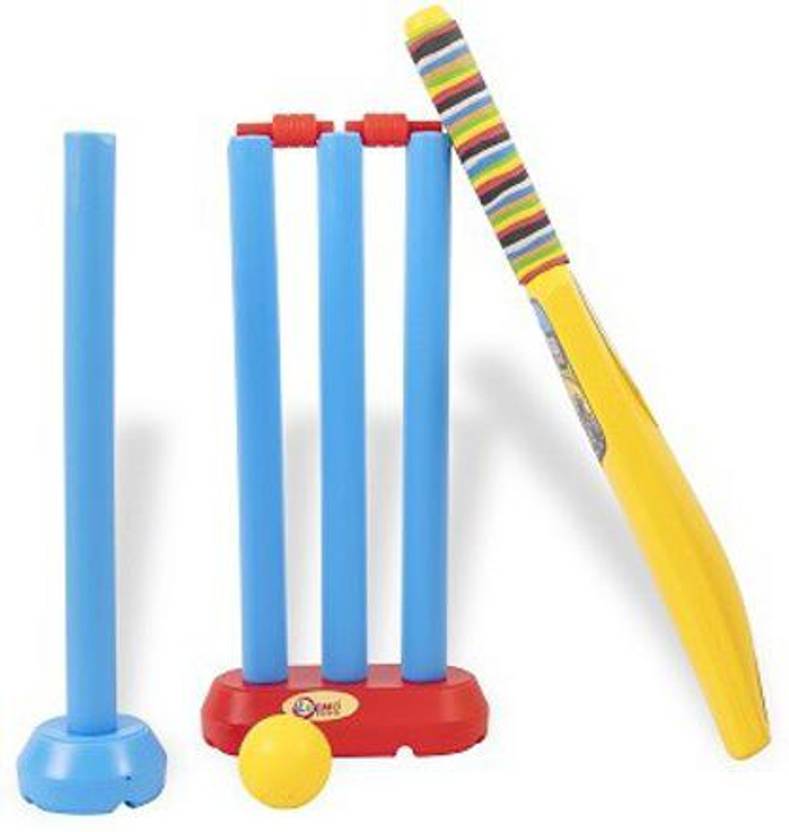 Mt hub CRICKET BAT BALL STUMP SET OF PLASTIC FOR KIDS Cricket Kit Buy Mt hub CRICKET BAT BALL