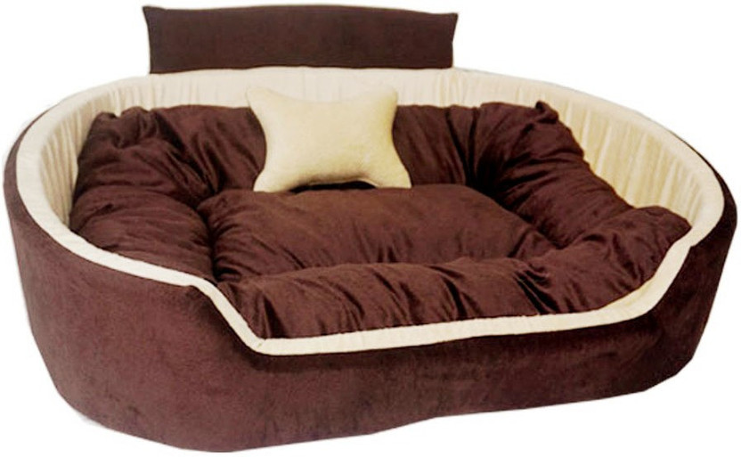 Furry Furry Smile Simple Letest Beds , Sofas & Chair With Collar & Haddi For Dog And Cat S Pet Bed(Brown & Cream) - Flipkart Deal