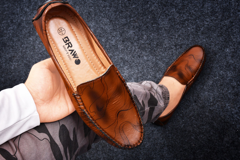 Brawo Handmade Stylish Brown Loafers 