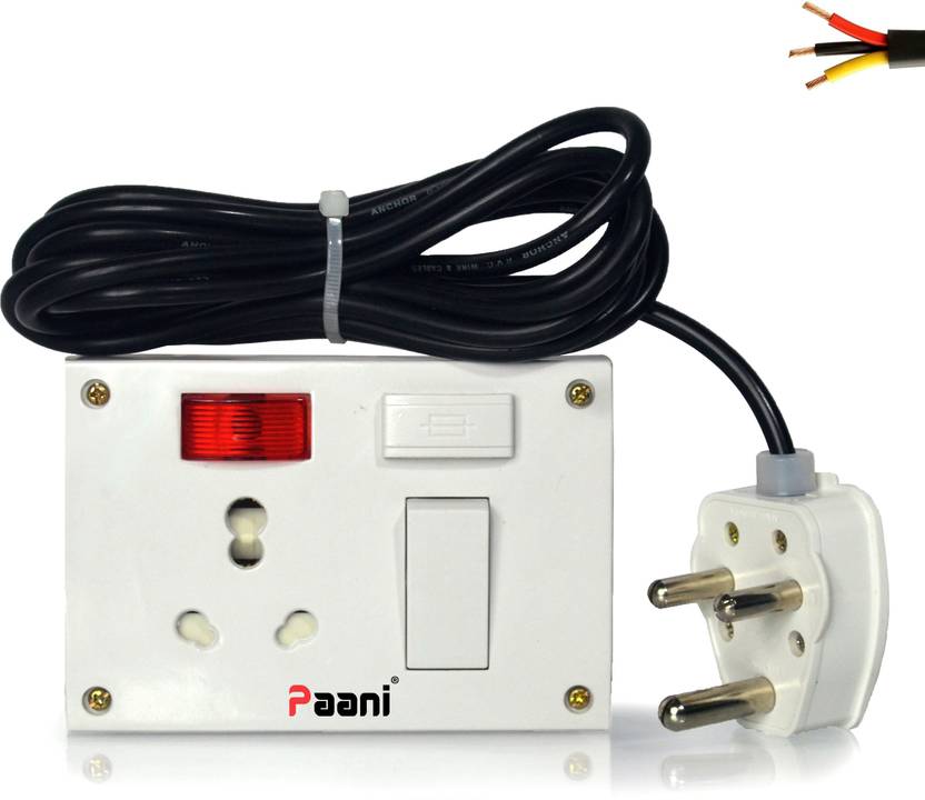Paani® Power Extension Board Anchor 6/16A Socket & 20A Switch With