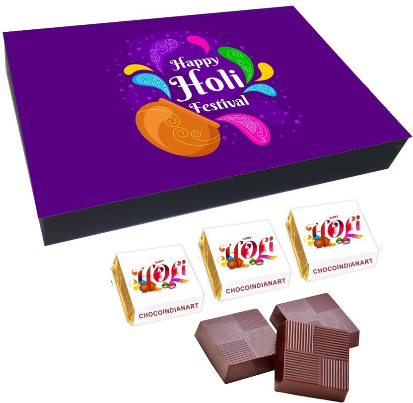 CHOCOINDIANART Nice Happy Holi, 12pcs Delicious Chocolate Gift Box 12, Truffles(12 Units)