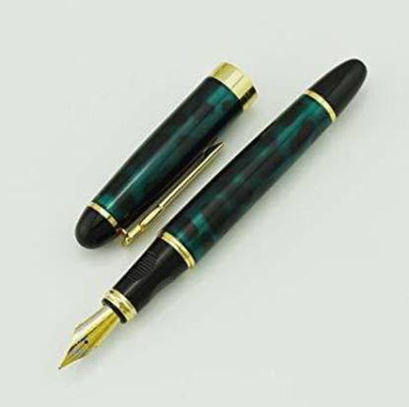 Levin jinhao x450 fountain pen marble Green luxury dark Green Fountain Pen(Ink Color - Blue)