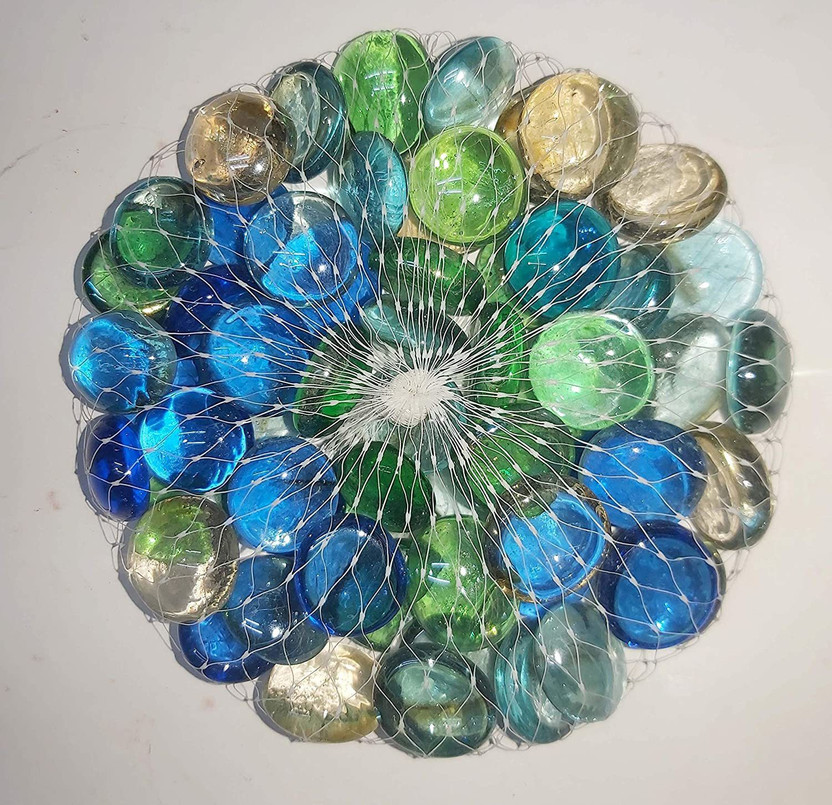 PPJ Glass Stone Pebbles for Aquarium / Home / Garden Table/ Vase Fillers / Garden Decoration / Pots Multi Purpose Original & Natural Agate Raw Rough Stone - 2 cm (Crystal, Multicolour) Decorative Showpiece  -  2 cm(Glass, Multicolor)