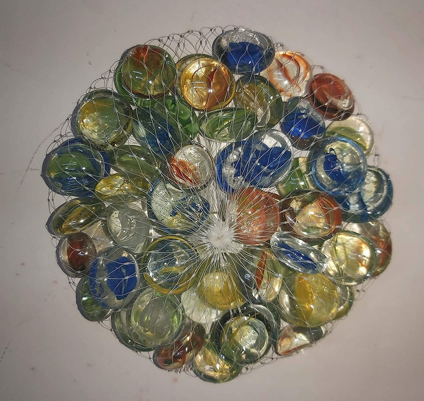 PPJ Glass Stone Pebbles for Aquarium / Home / Garden Table/ Vase Fillers / Garden Decoration / Pots Multi Purpose Original & Natural Agate Raw Rough Stone - 2 cm (Crystal, Multicolour) Decorative Showpiece  -  2 cm(Glass, Multicolor)