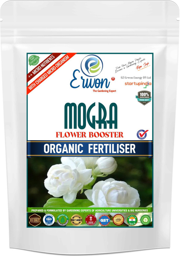 Erwon Mogra Flower Booster, Premium Essential Powerful Organic Fertiliser for Mogra Plants, with Charged Micro-organism and ++ Micronutrients Fertilizer(0.9 kg, Powder)