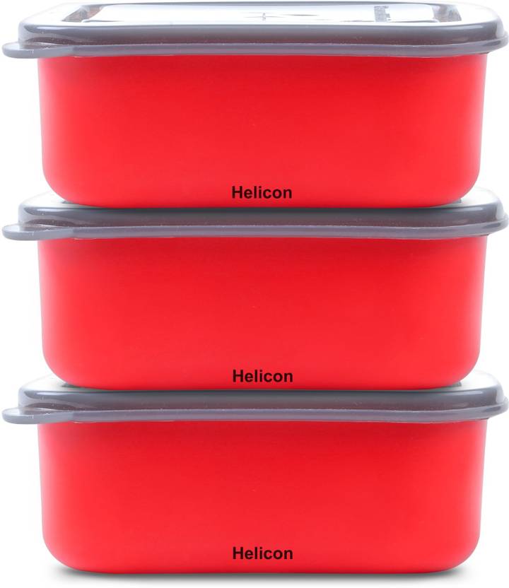 helicon Microwave Safe Strong Stainlless Steel Lunch Containers_3 Pcs