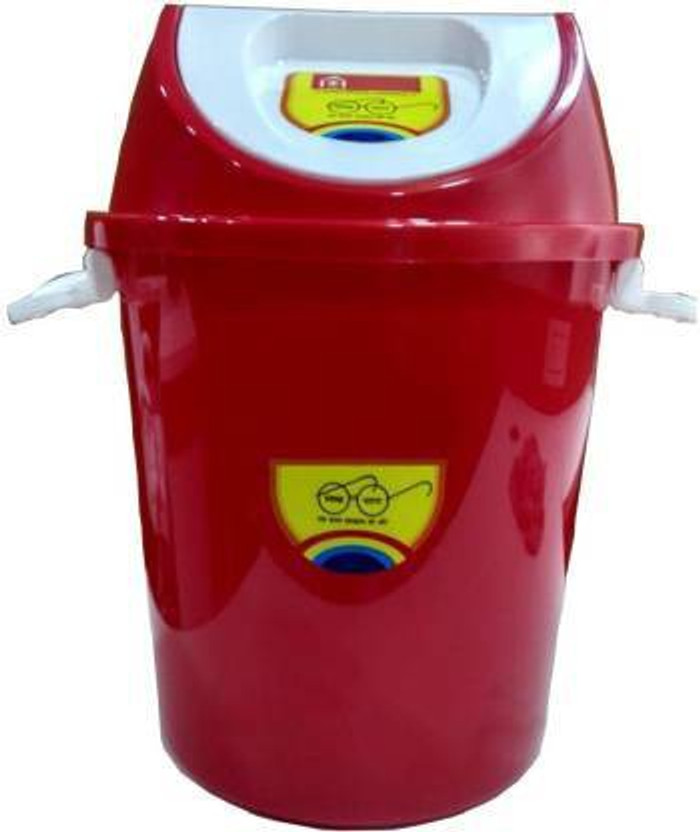 Randal New 360 Degree Rotate Swing Bucket ( 25 L ) Plastic Dustbin(Red)