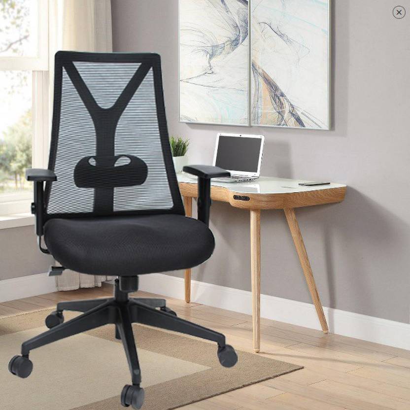 Flipkart Perfect Homes Ribwort Medium Back Ergonomic Revolving Chair Nylon Office Executive 