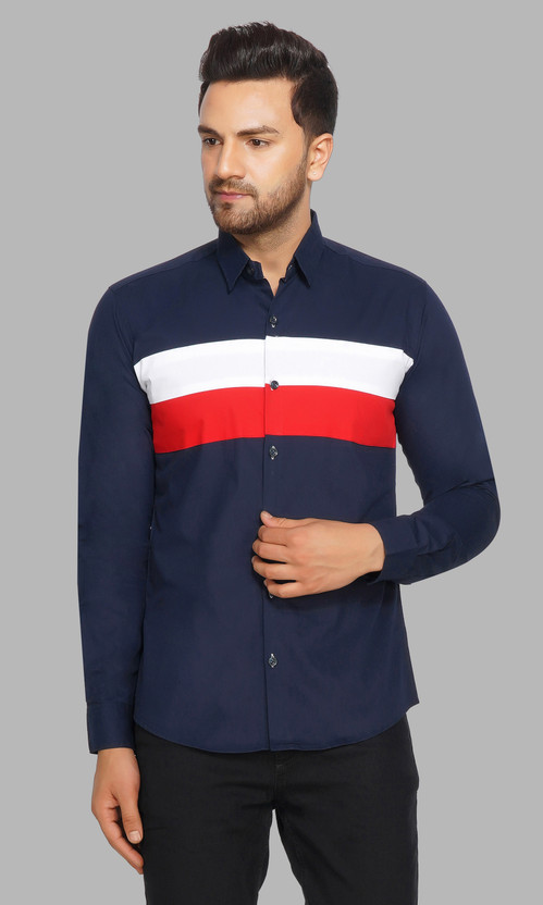 color block casual shirts