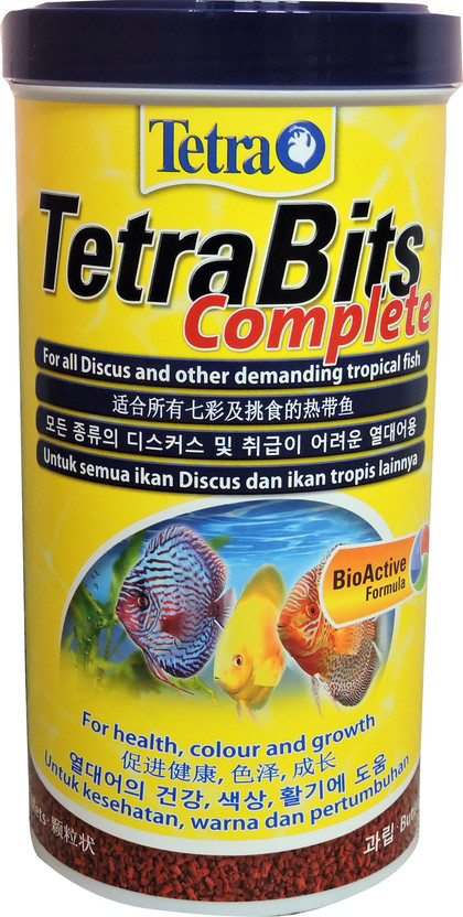 TETRA Bits Complete Fish Food for Health Color and Growth, 300g/1000ml 1 kg Dry Young Fish Food