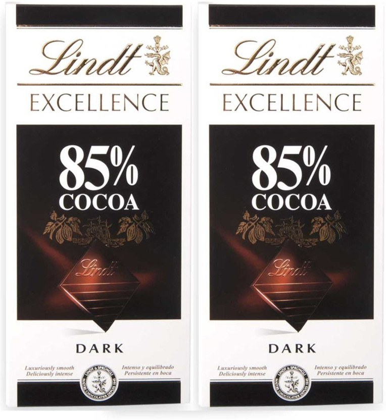 LINDT Excellence 85% Cocoa 100g Bar (Pack of 2) Bars(2 x 100 g)