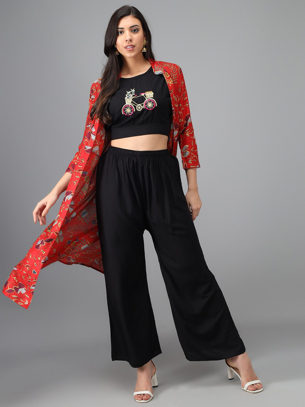 Glamcci Women Ethnic Jacket, Top and 