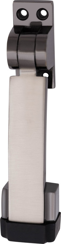 ATOM 6 inch Zinc Door Stopper | Black Silver Finish | Contact less Hands-free Safety Access,Home and Office Door Stop Stoppers 5.6 inch Zinc Door Stopper | Black Silver Finish | Door Mounted Door Stopper(Black)