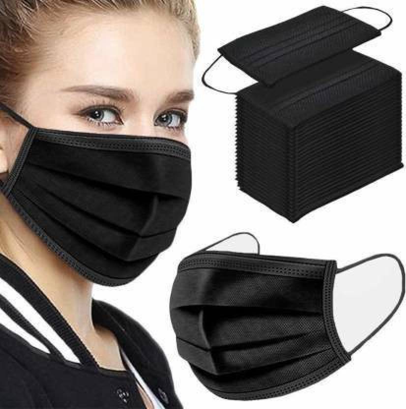 kapdo 3 Ply Surgical Mask (150 Piece) ( Black ) Surgical Mask With Melt 