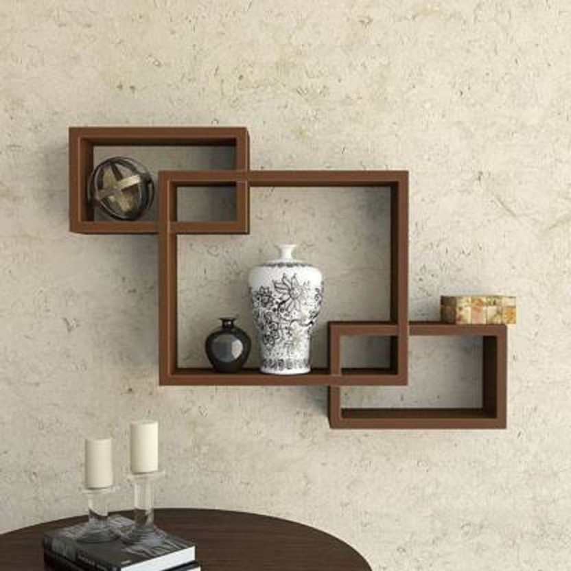 Sublime Arts Engineered Wood Display Unit(Finish Color - brown, Pre-assembled)