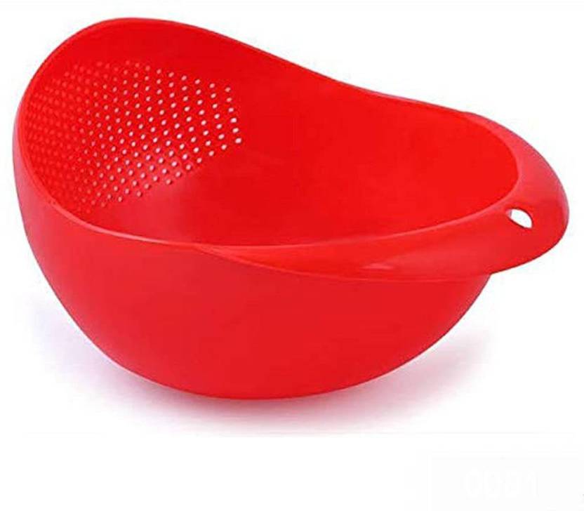 DHRITI PLASTIC RICE BOWL WITH DRAIN STRAINER FOR STORING AND STRAINING