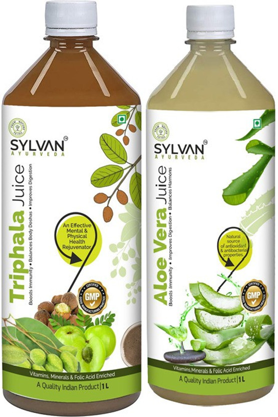 SYLVAN AYURVEDA SYLVAN|ALOEVERA JUICE+TRIPHALA JUICE 2L|PACK OF 2(COMBO PACK)(2 x 1 L)