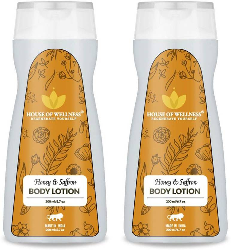 House of Wellness Honey and Saffron Body Lotion for Dry Skin Natural