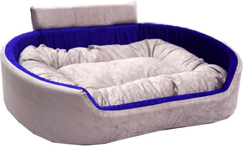 Furry Smile Simple Letest Beds , Sofas & Chair With Collar For Dog And Cat M Pet Bed(Grey & Blue)