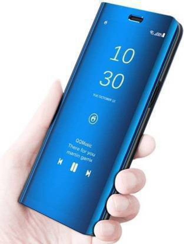 Creativo Flip Cover for Samsung Galaxy A70s / SAMSUNG GALAXY A70 Smart Clear View Flip Cover Sensor Flip is not Working(Blue, Dual Protection, Pack of: 1)
