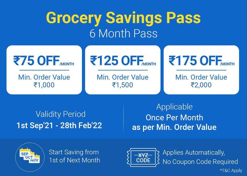 Grocery Savings Pass 6 Months Price In India Buy Grocery Savings 
