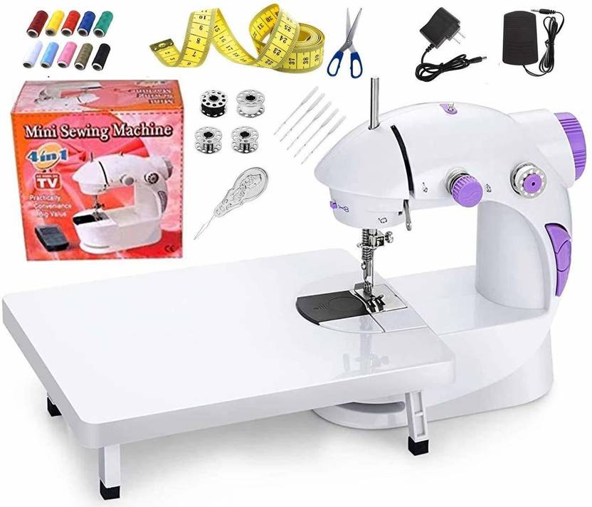 Classipro Sewing Machine for Home Tailoring with Table, Foot Pedal, Adapter and Sewing Kit,White