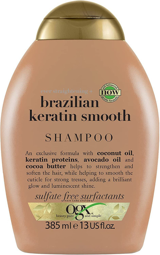 ogx Brazilian Keratin Smooth Shampoo with Coconut Oil, Sulfate Free & Paraben Free(385 ml)