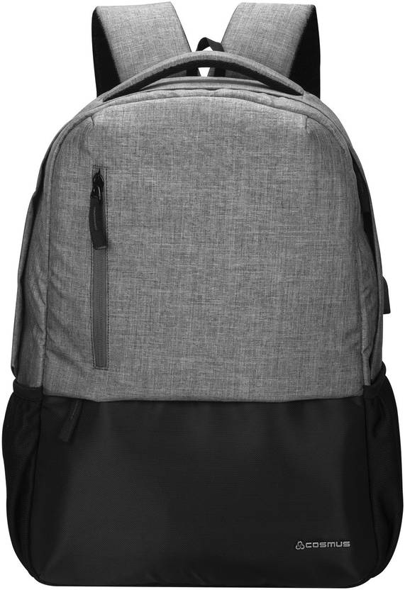 Cosmus Vogue Casual Laptop Backpack with USB Charger Port 46cm 26 Litre Grey College Bag 26 L Laptop Backpack