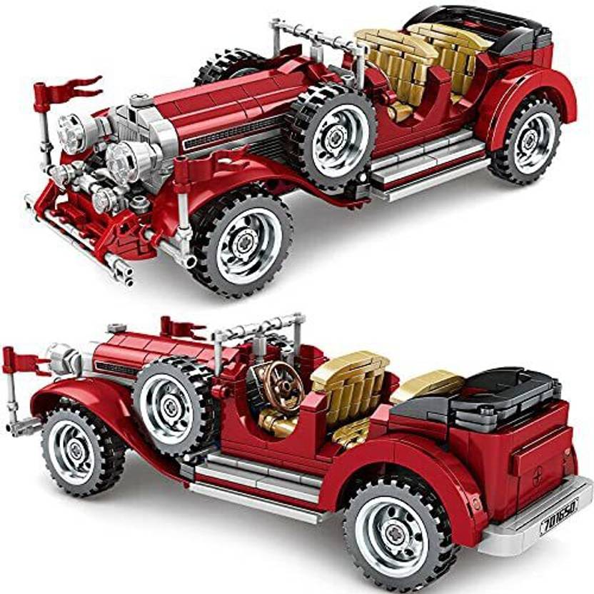 PEZYOX Vintage Car with PullBack Mechanism Block Set, 617+ Pieces