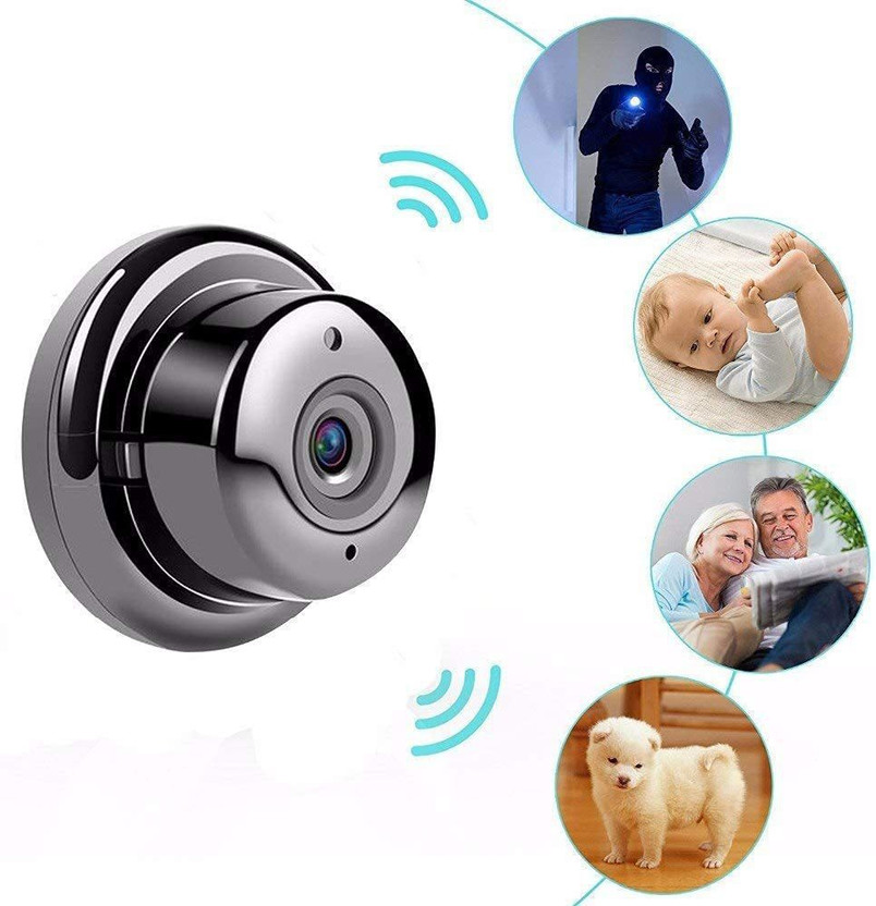 SIOVS V380 HD 720P Mini IP Camera Wifi Camera Wireless P2P Security Surveillance Camera Night Vision Spy Camera(64 GB, 1 Channel)