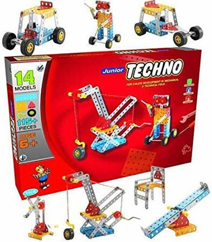 Shopoflux Construction Toys Mechanical Kit for Kids - Building Blocks and Models Construction 14 Model and 115+ Piece(Multicolor)
