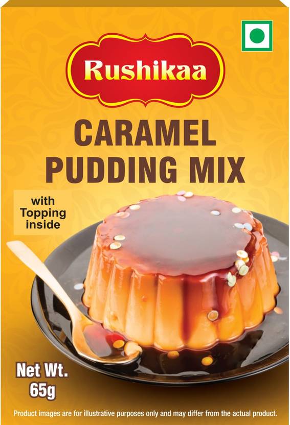 Rushikaa Caramel Pudding Mix Powder (with Topping) 2 X 65g Box Price in
