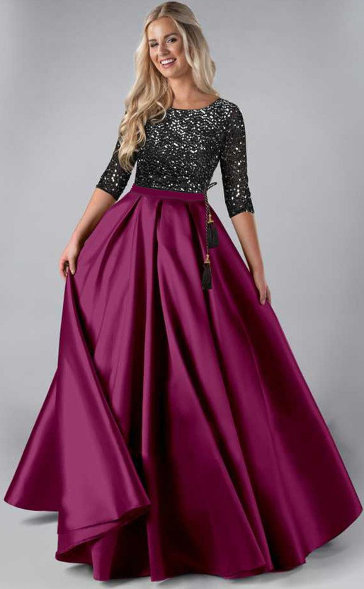 KASUMBAL Women Gown Purple, Black Dress 