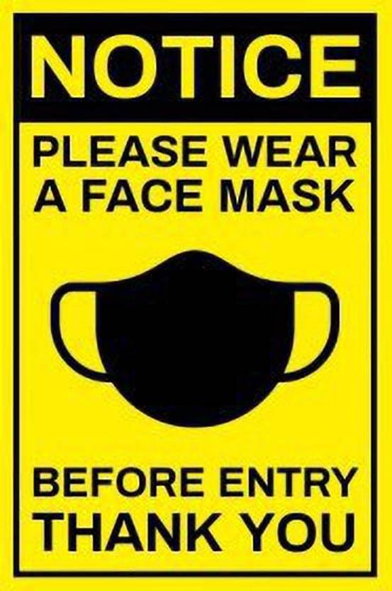 PLEASE WEAR MASK POSTER FOR HOME AND OFFICES Paper Print Art