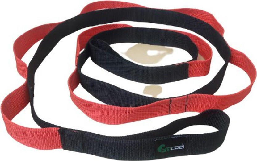 Fitcozi Black Polyester Yoga Strap(Red, Black)