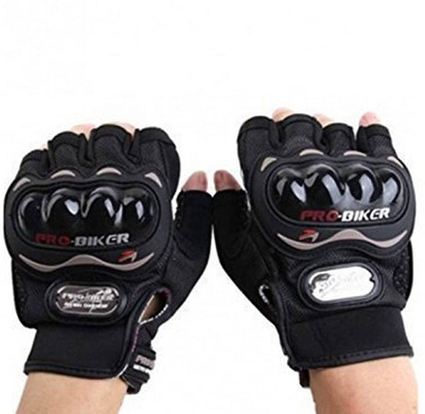 Dharimaa Leather Half Finger Motorcycle Probiker Gloves Driving Gloves