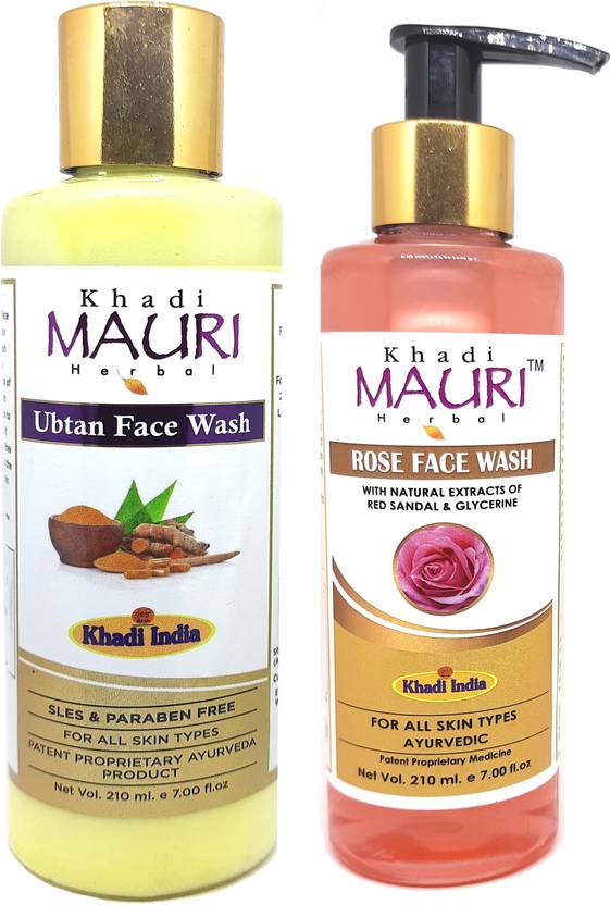 Khadi Mauri Rose & Ubtan Pack of 2 Face Wash Price in India, Buy