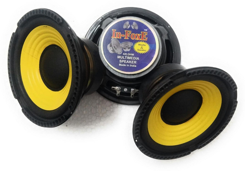 In-Foxe CarSubwoofer-Yellow 6"inch Combo Yellowwoofer audio speaker Subwoofer(Powered , RMS Power: 200 W)