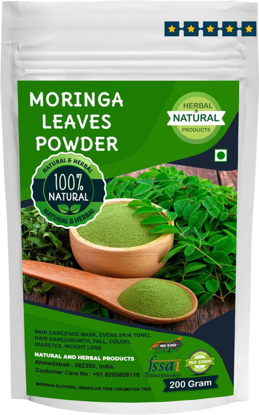 NATURAL AND HERBAL PRODUCTS Moringa Powder For Skin Care, Hair Care, Diabetes, Weight Loss, Immunity Booster-(200 g)