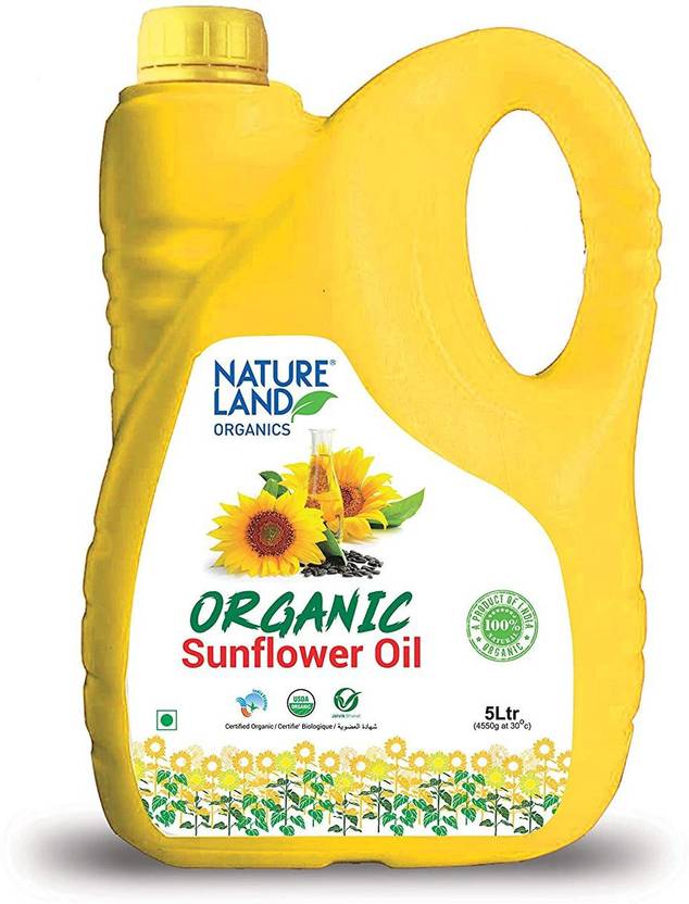 Natureland Organics Sunflower Oil 5 LTR Cold Pressed Sunflower Oil Can Price in India Buy